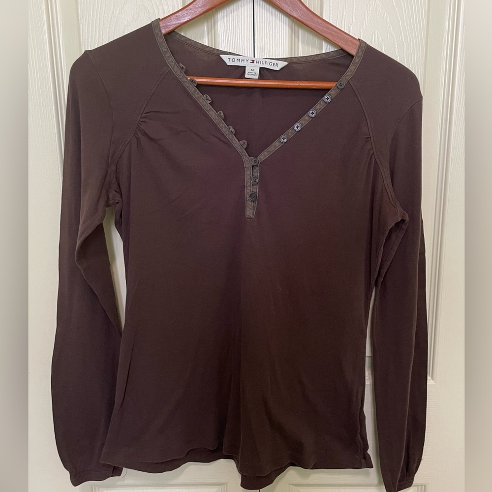 Tommy Hilfiger Brown Long Sleeve Top(M)
